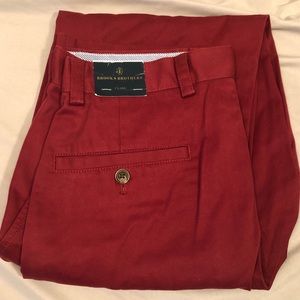 NEW Brooks Brothers Clark 30x32 Burgundy Chinos